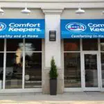 A store front with the words comfort keepers on it.