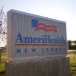A sign for amerihealth new jersey
