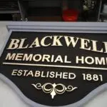 A sign that says blackwell memorial home.