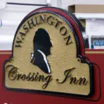 A sign for the washington crossing inn.
